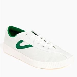 Tretorn Nylite Plus White Green Canvas Low Top Sneakers Women's Sz 9 New